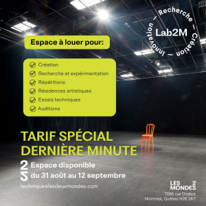 Espace à louer – Tarif spécial dernière minute